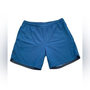 Rhone Men’s Size Large Blue Vented Nylon Blend Athletic Activewear Shorts
